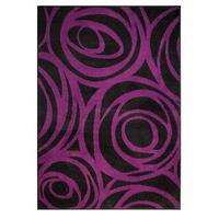 purple black swirls modern rug 120x170cm