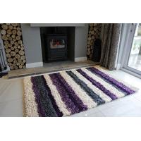 purple black rugs stripe shaggy hearth rug