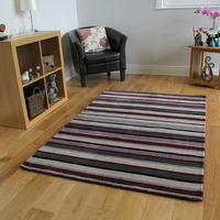 purple modern striped wool rug toscana 160 x 230cm 5ft 3x 7ft 6