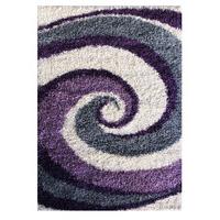 Purple Swirl Shaggy Rug Helsinki L