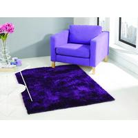 Purple Swirl Shaggy Rug Corfu 80X150