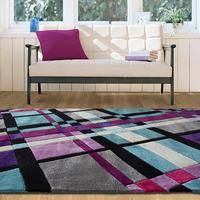 purple blue tartan contemporary rug banbury small