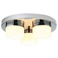 pure 3 x 28w g9 bathroom flush chrome ip44 84953