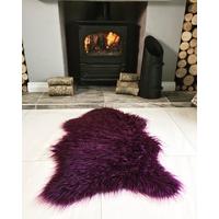 purple soft shaggy faux sheepskin rug