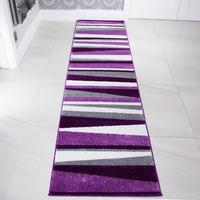 purple grey striped runner rug rio 63x240cm