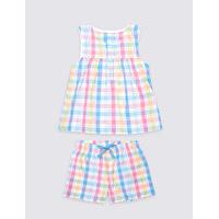 Pure Cotton Checked Short Pyjamas (9 Months - 8 Years)