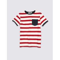 Pure Cotton Striped T-Shirt (3-14 Years)