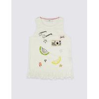 Pure Cotton Sequin Top (3-14 Years)