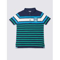 Pure Cotton Striped Polo Shirt (3-14 Years)