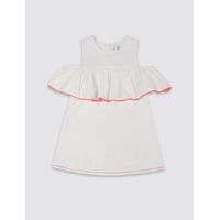 Pure Cotton Cut Out Shoulder Frill Top (3-14 Years)