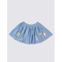 Pure Cotton Applique A-Line Skirt (3 Months - 5 Years)