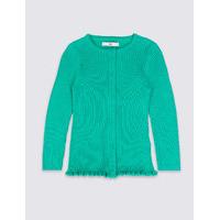 Pure Cotton Ribbed Cardigan (3-14 Years)