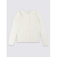 Pure Cotton Pointelle Cardigan (3-14 Years)