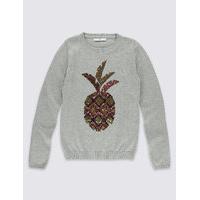 Pure Cotton Pineapple Jumper (3-14 Years)