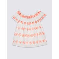 Pure Cotton Embroidered Top (3-14 Years)