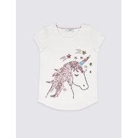 Pure Cotton Sequin Top (3-14 Years)