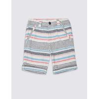 Pure Cotton Striped Shorts (3 Months - 5 Years)