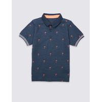 Pure Cotton Palm Print Polo Shirt (3 Months - 5 Years)