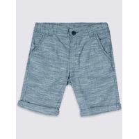 Pure Cotton Textured Woven Shorts (3 Months - 5 Years)