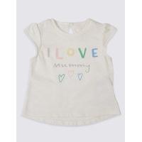 Pure Cotton I Love Mummy Slogan Top