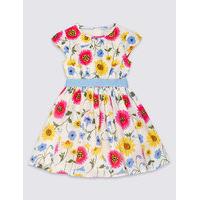 Pure Cotton Floral Print Dress with Belt (1-10 Years)