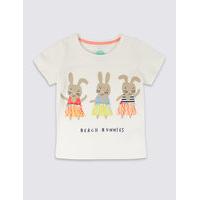 Pure Cotton Bunnies Print Top (3 Months - 5 Years)
