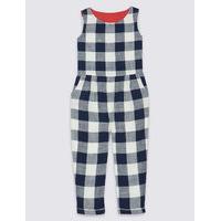 Pure Cotton Checked Jumpsuit (3 Months - 5 Years)