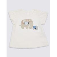 Pure Cotton Elephant Embellished Top