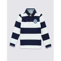 Pure Cotton Striped Rugby Top (3-14 Years)