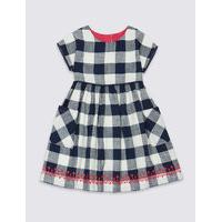 Pure Cotton Checked Dress (3 Months - 5 Years)