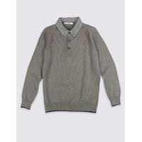 Pure Cotton Mock Shirt Jumper (3-14 Years)