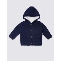 pure cotton hooded cardigan