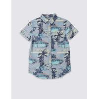 Pure Cotton All Over Print Shirt (3-14 Years)