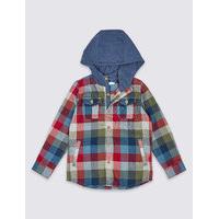 Pure Cotton Hooded Shirt (3 Months - 5 Years)