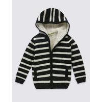 Pure Cotton Striped Hooded Top (1-7 Years)