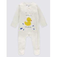 Pure Cotton Duck Applique Sleepsuit