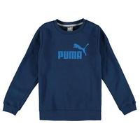 puma logo boys crew sweater