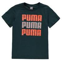 puma large logo qtt t shirt junior boys