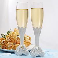 Pumpkin Carriage Fairytale Crystal Toasting Flutes - 2 Piece/Set