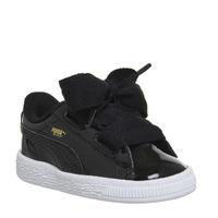 puma basket heart inf black patent