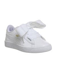 puma basket heart ps white patent