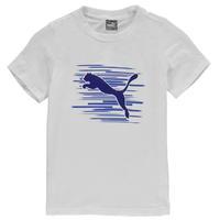 puma cat logo t shirt junior boys