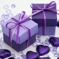 Purple and Lilac Silk Two Tone Favour Box with Lid