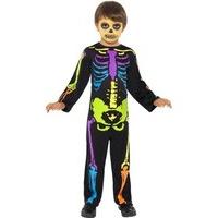 Punky Multi-Neon Skeleton Costume Child - Small