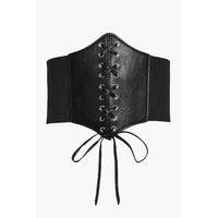 pu corset belt black