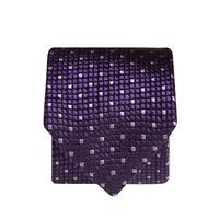 purple with lilac micro pattern 100 silk tie