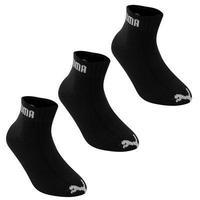 puma 3 pack quarter socks junior