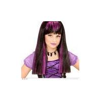 Purple Streaked Witch Girl\'s Wig Halloween Fancy Dress
