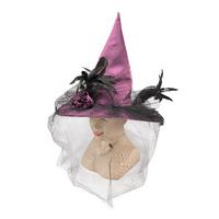 Purple Fancy Witch Hat With Veil