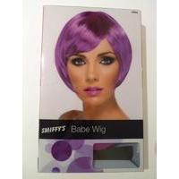 Purple Ladies Bob Wig With Side Fringe
